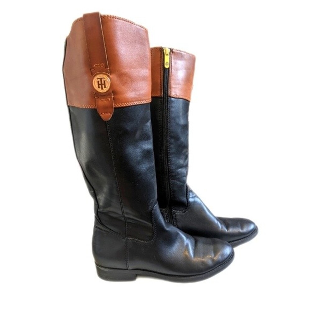 Tommy Hilfiger Shano zip-up boots - 1/2" heel - faux leather - EUC - 7M